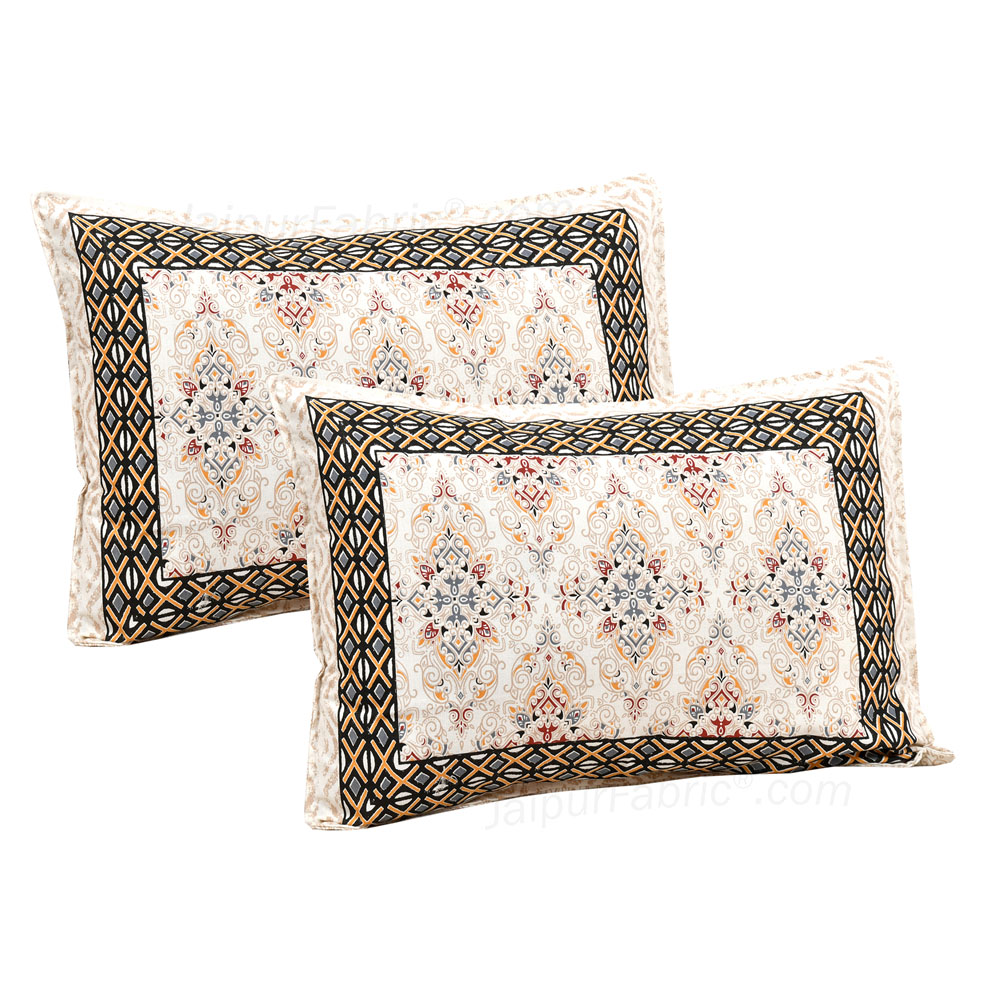 Modern Tradition Cream Jaipur Fabric Double Bed Sheet
