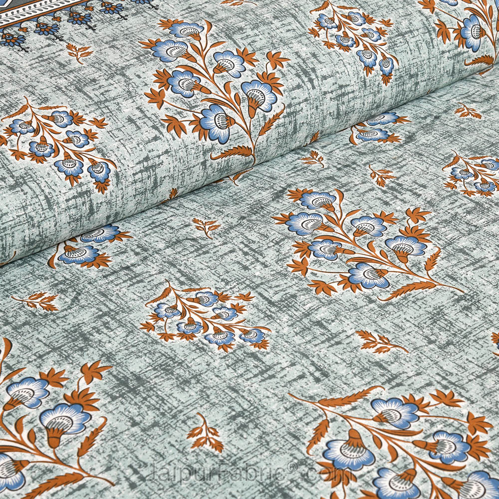 Blueish Jaipur Fabric Double Bed Sheet