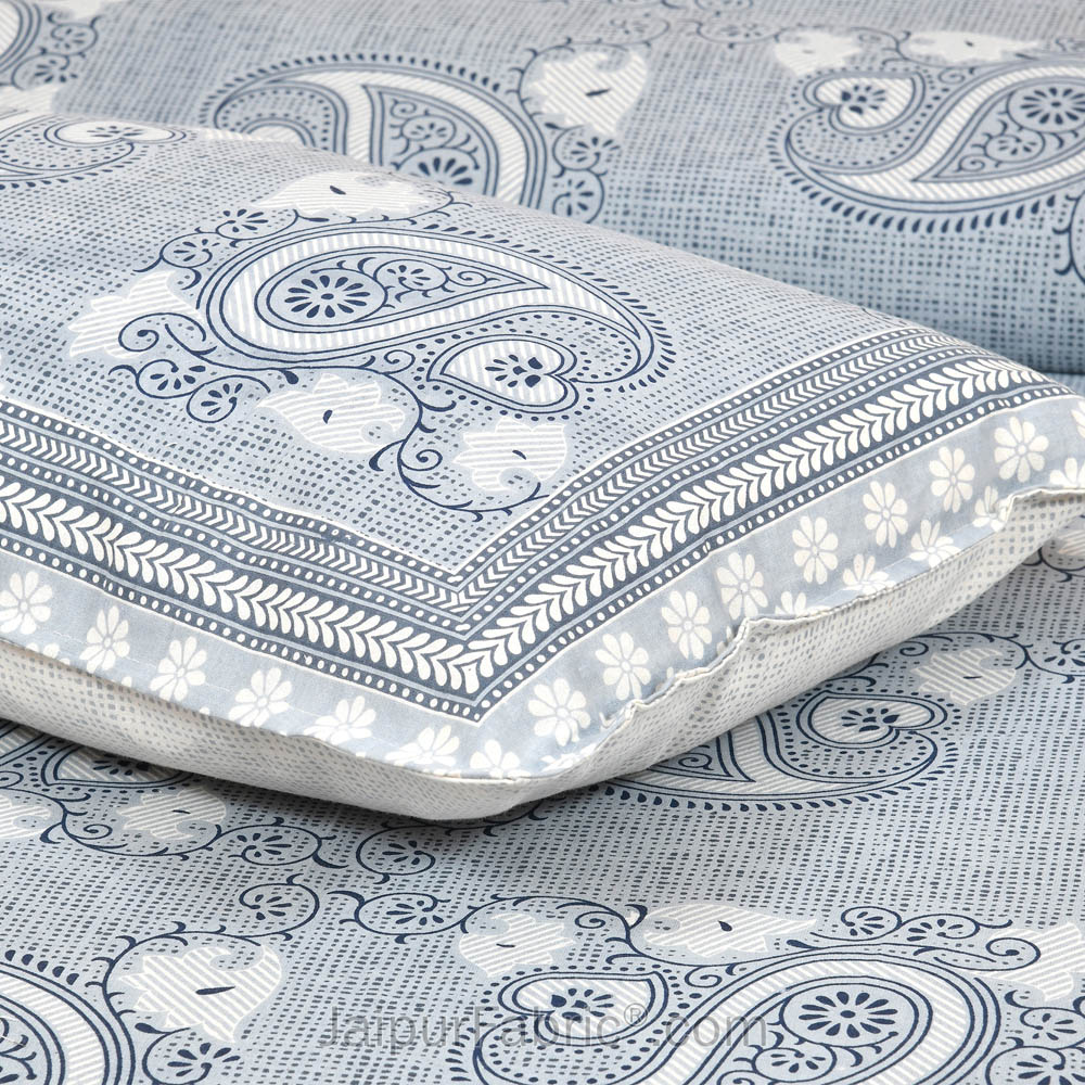 Paisley Art Sky Jaipur Fabric Double Bed Sheet
