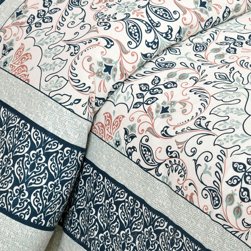 Blue Florals Jaipur Fabric Double Bed Sheet