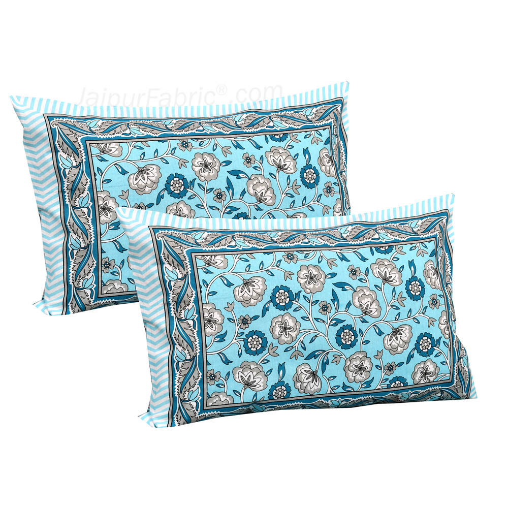 Turquoise Garden Jaipur Fabric Double Bed Sheet