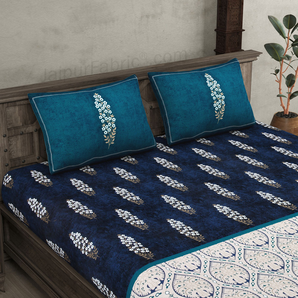 Azure Fusion Premium Twill Cotton King Size BedSheet