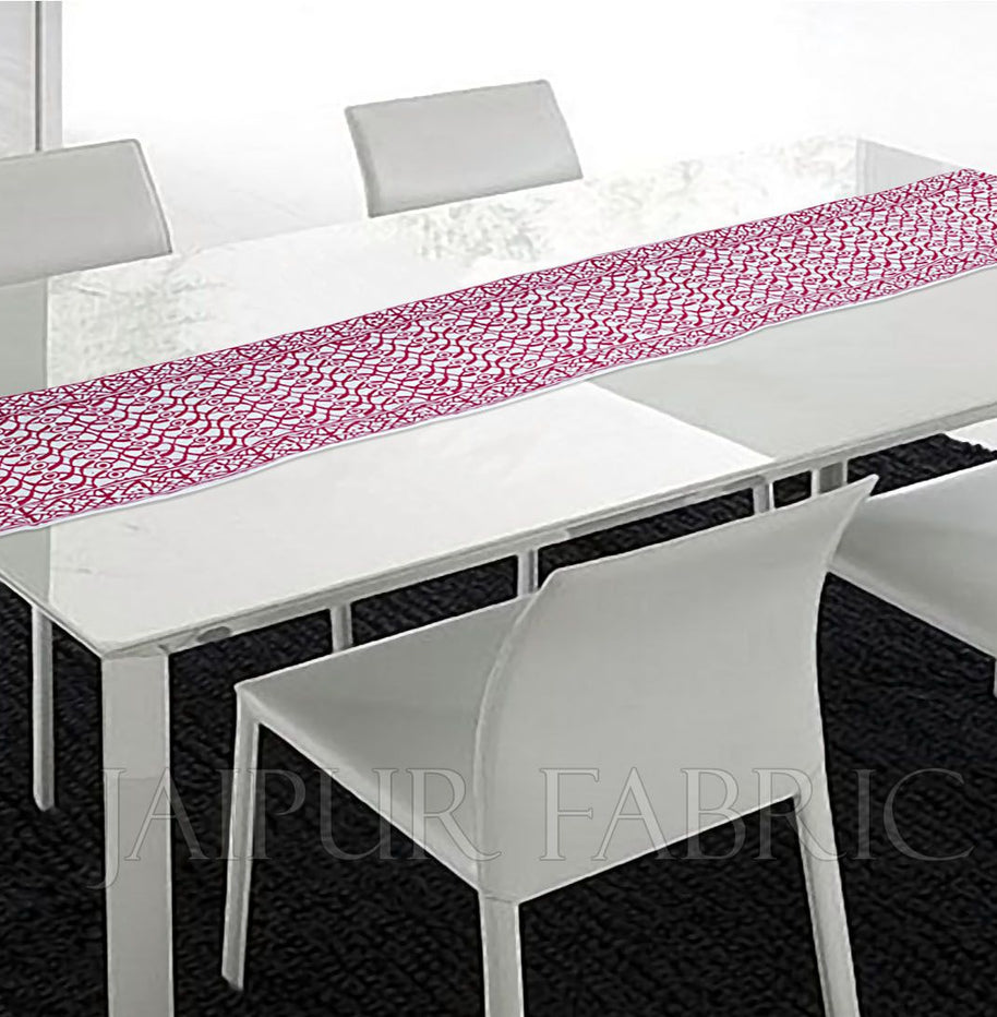 Pink Printed Table Runner