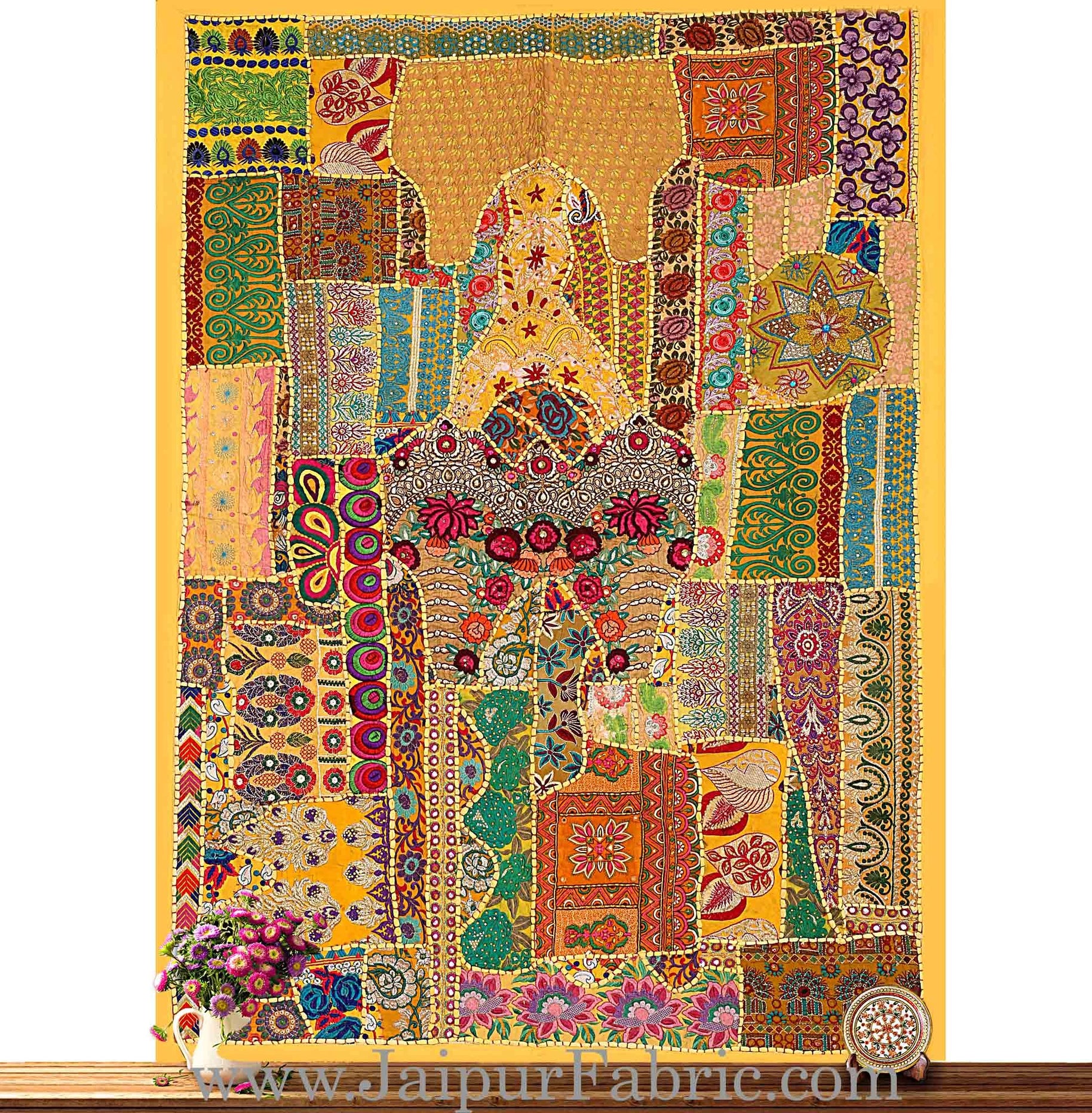 Wall Hanging Embroidered  Decorative Hanging - Wall Hanged with Precious Stones