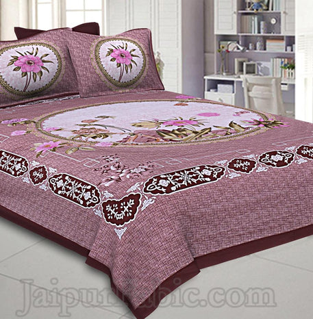 Pastel Earth Dark 240 TC Double Bedsheet