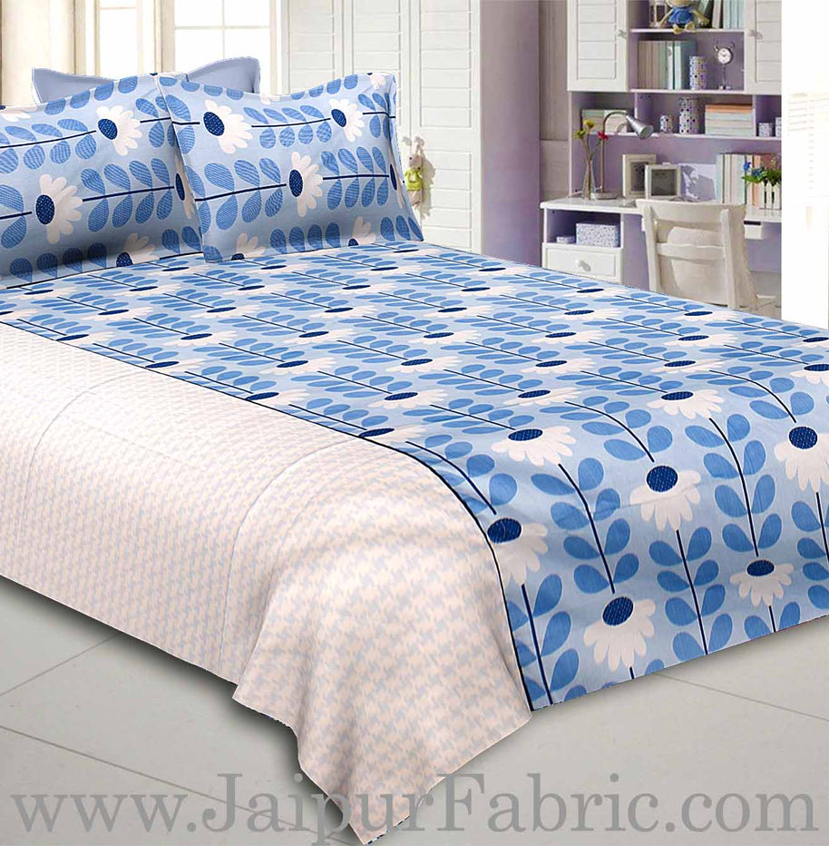 Serene Sky blue Double Bedsheet