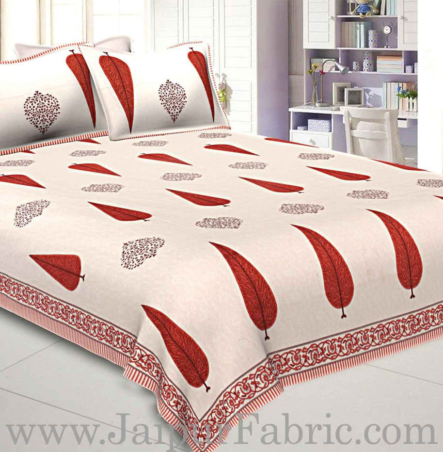 Double bedsheet Red Long Tree Smooth Cotton Screen Print