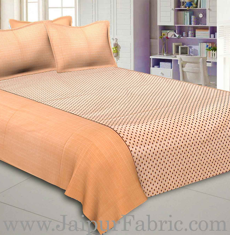 Pleasant Peach Polka Double Bedsheet