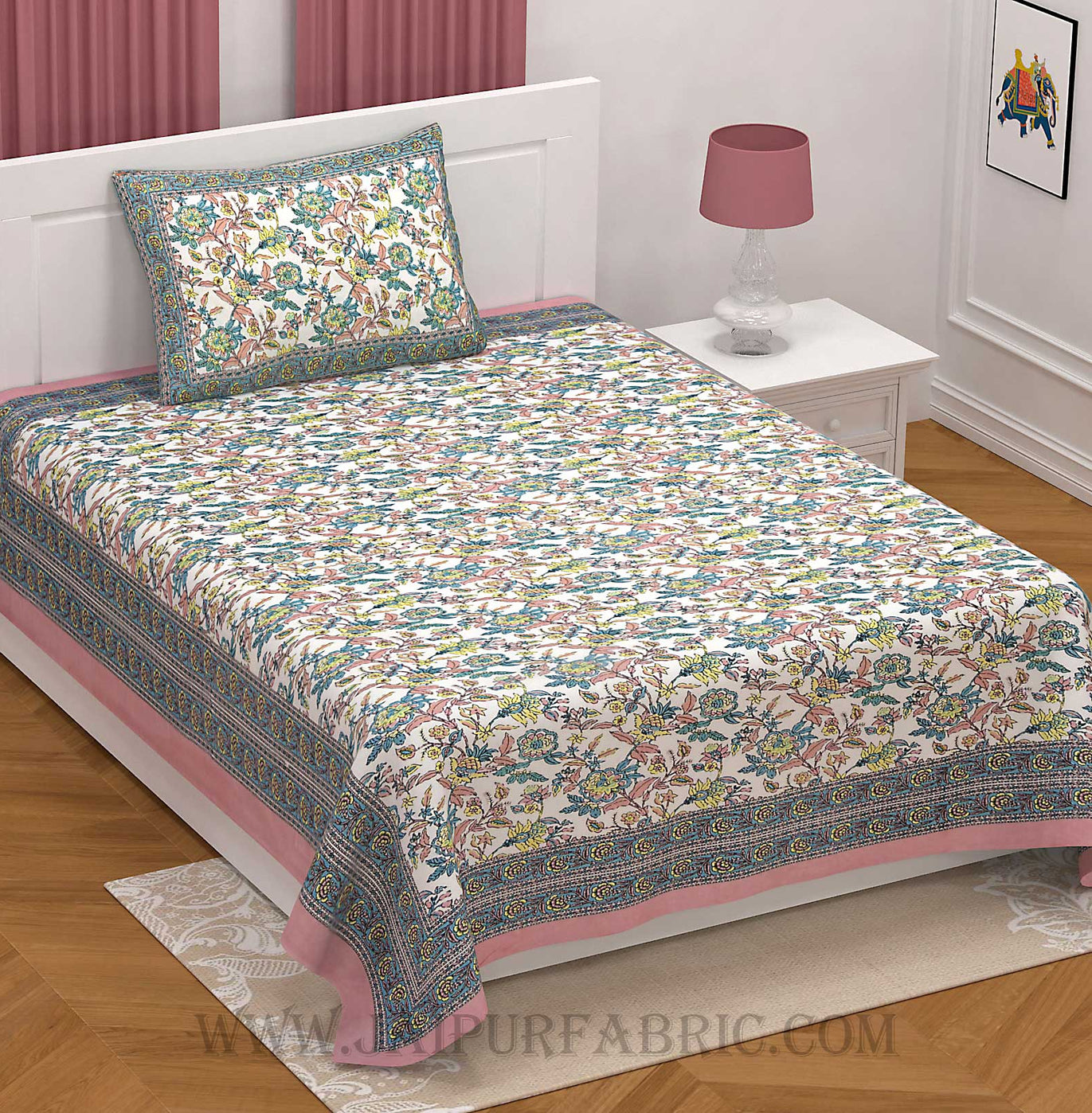 Fantastic Flowers Colorful Single Bedsheet