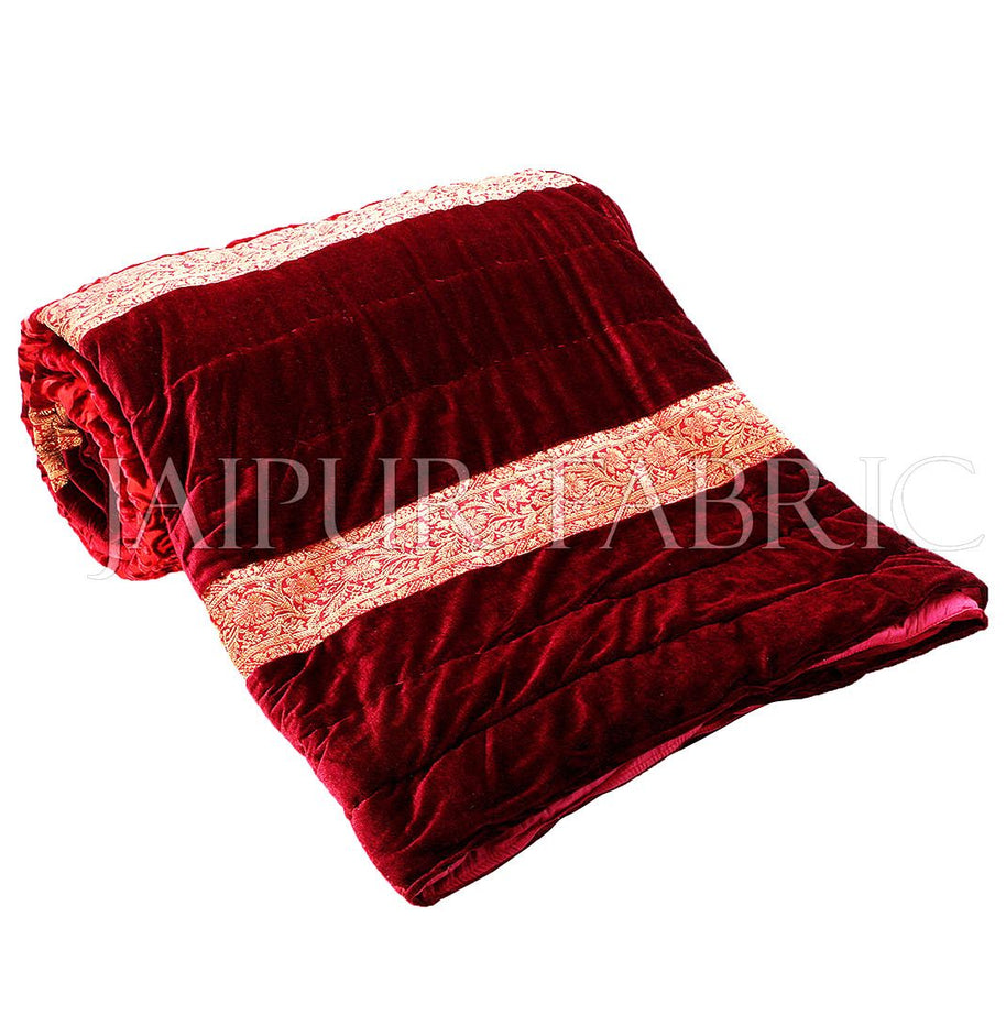 Red Velvet Double Bed Quilt