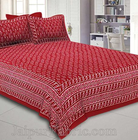 Double Bedsheet Dabu Indigo Dye Red Hand Block Print