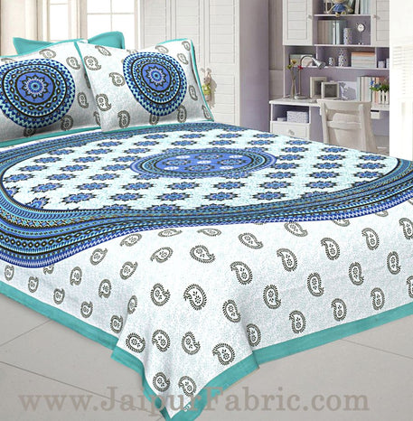 Paisley Sea Green Double Bedsheet