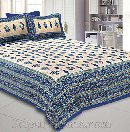 Double Bedsheet Beautiful Blue Pine Tree Print