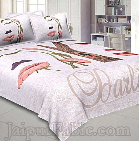 Illusion Magic Peach 240 TC Double Bedsheet