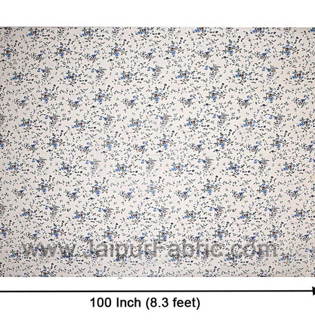 Pure Cotton 240 TC Single Bedsheet in Blues floral pattern