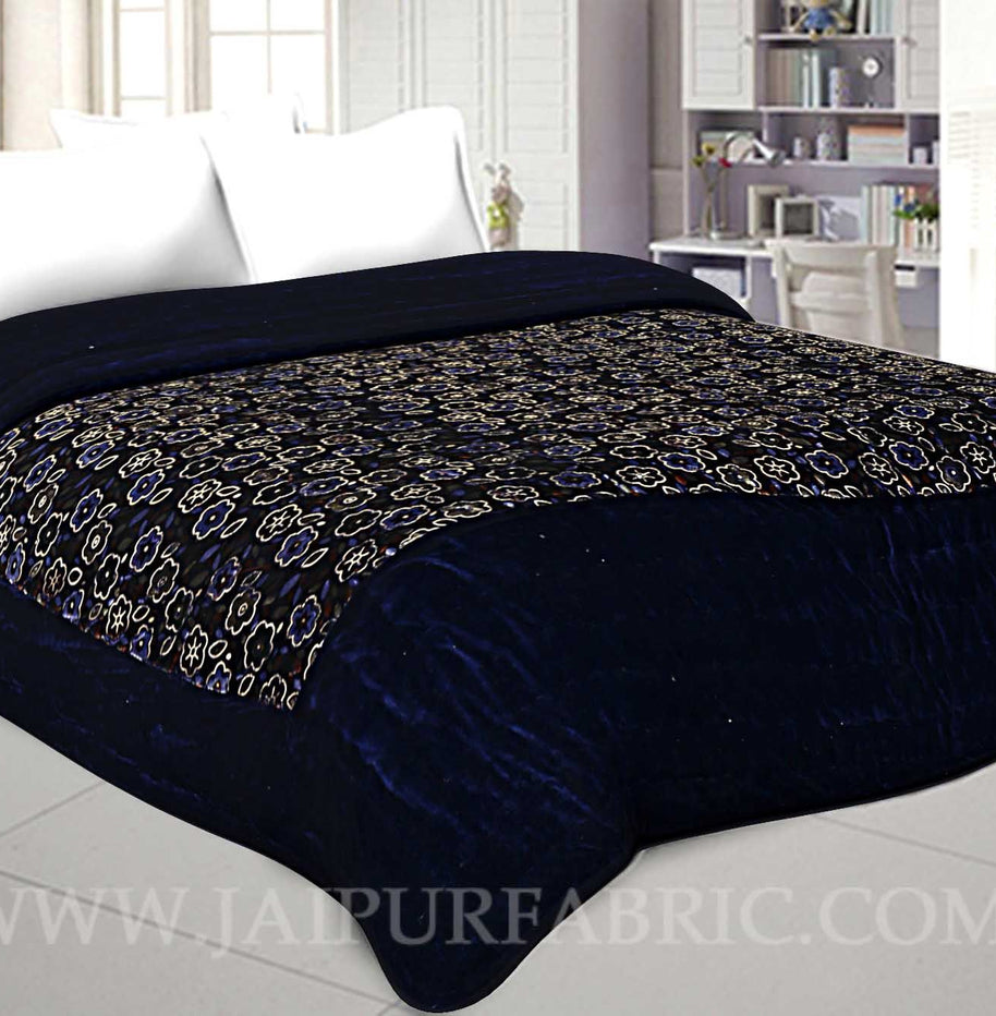 Double Bed  Velvet  Quilt Multi Floral Design print