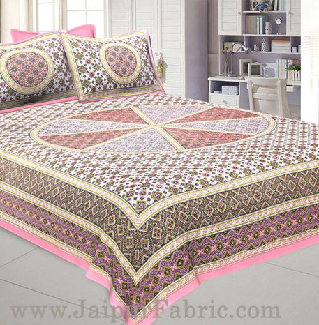 Sanganeri Double Bedsheet in Pretty Pink shade