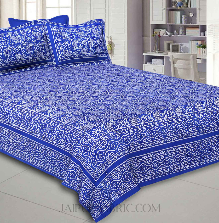 Aqua Kingdom Blue Double Bedsheet