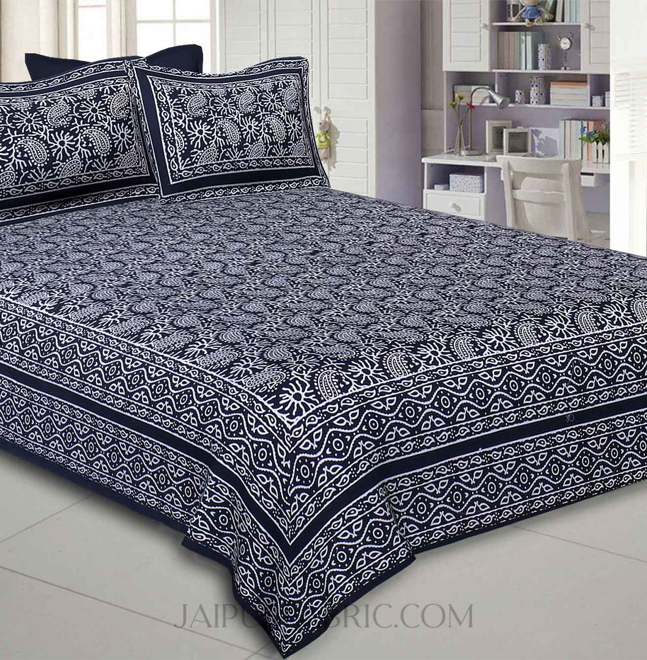 Aqua Kingdom Black Double Bedsheet