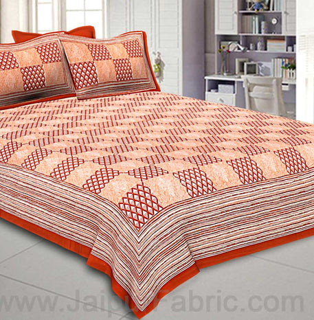 Double Bedsheet Burgundy Checkered Pattern