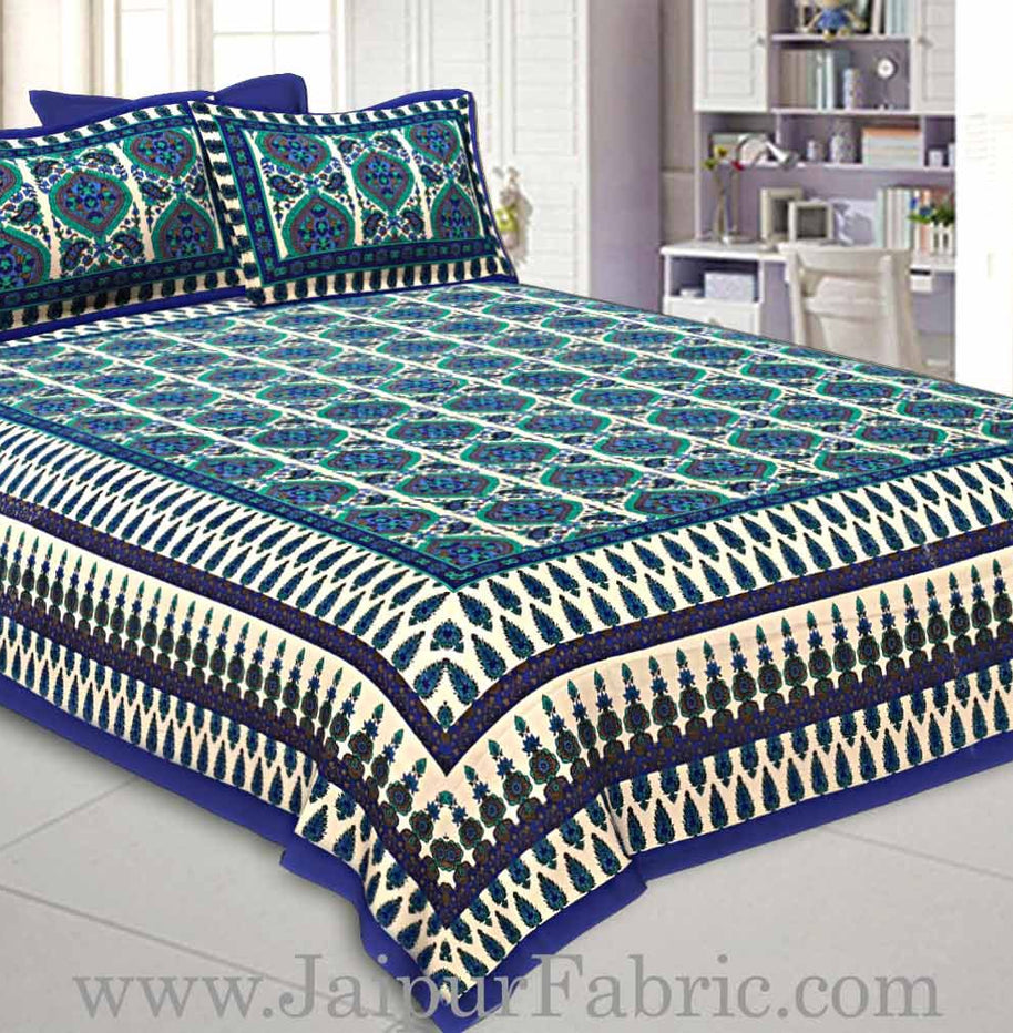 Double Bedsheet With Small Floral Print With Two Pillow Cover