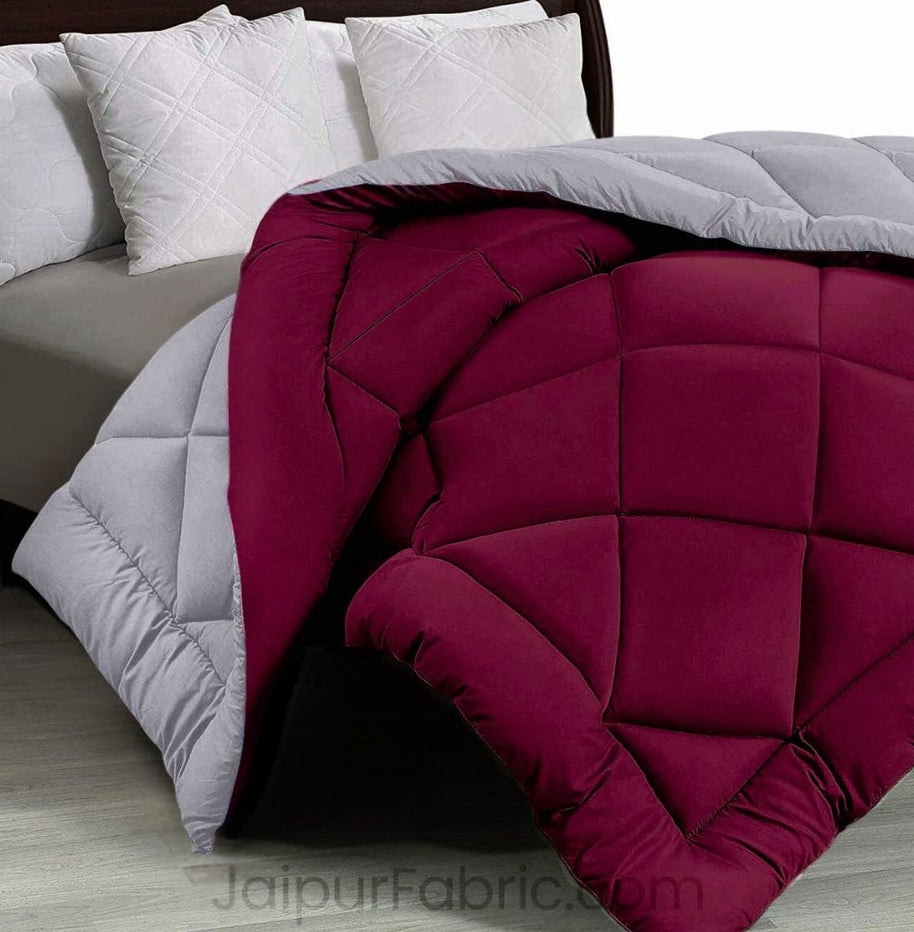 Maroon Light Grey Double Bed Comforter