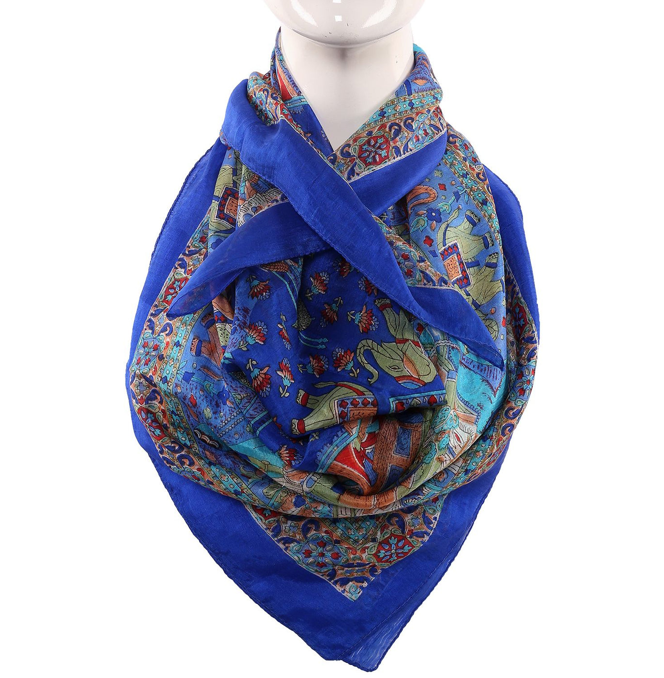 Silk Scarf Royal Blue Sahi Safari Print