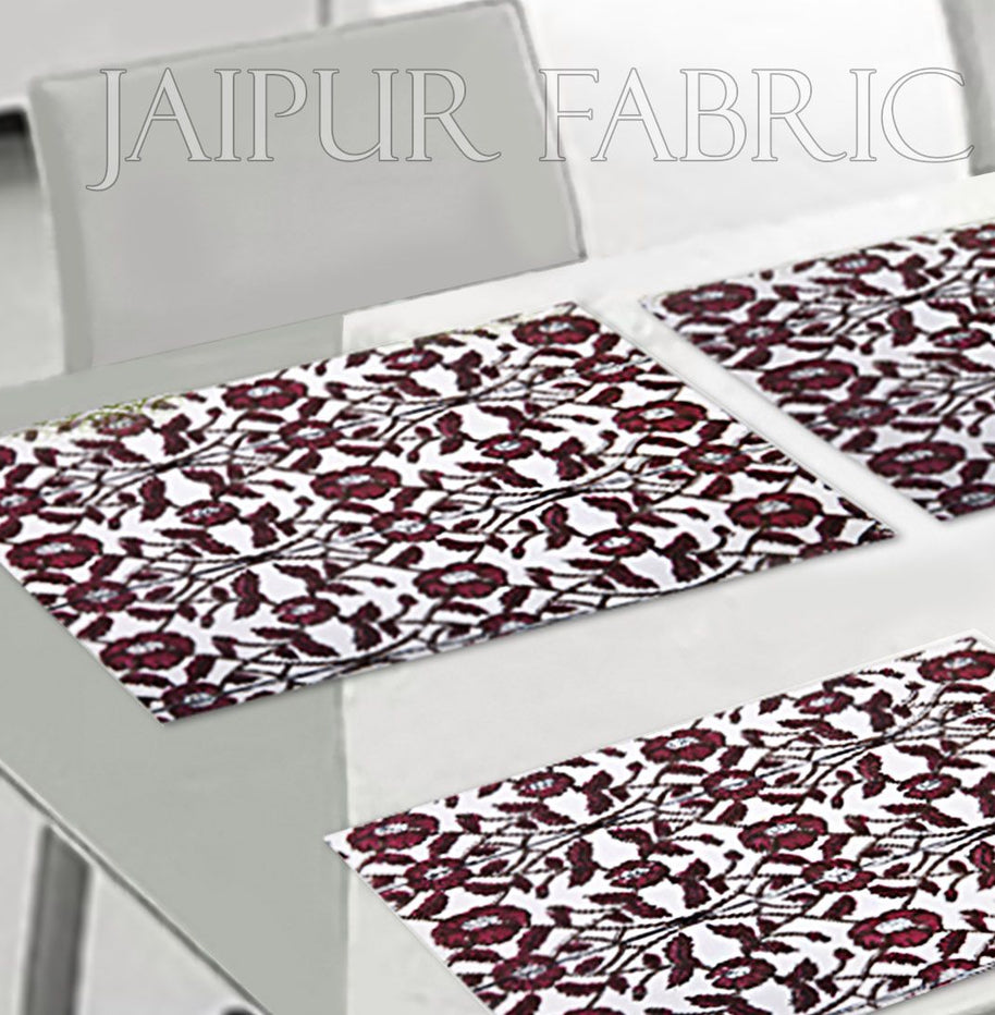 Maroon Floral Printed Mat