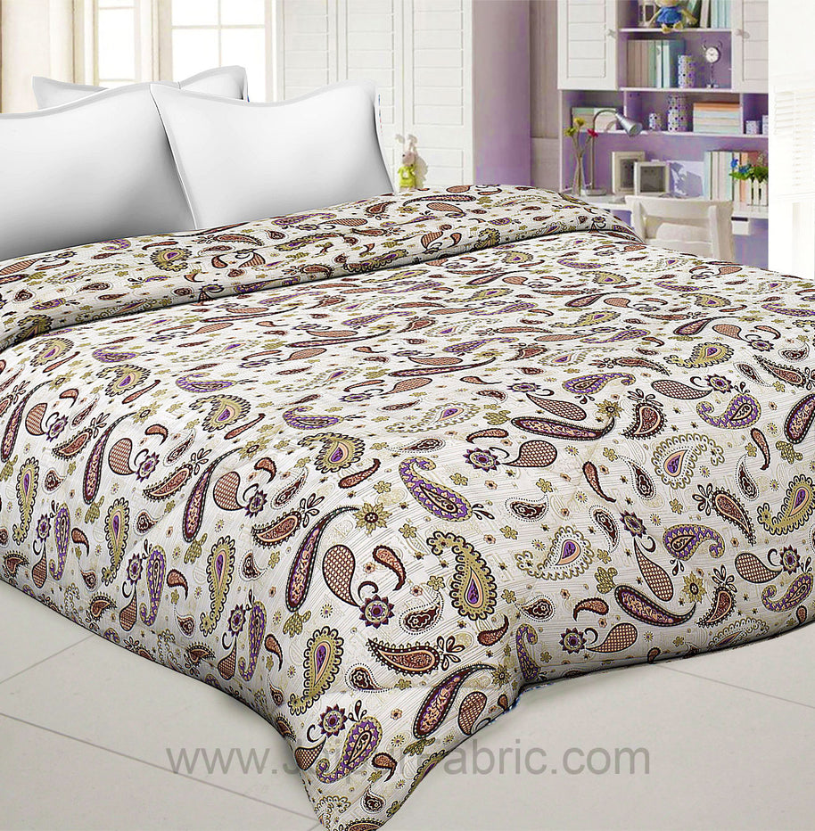 Paisley Creamish Pink Double Bed Comforter