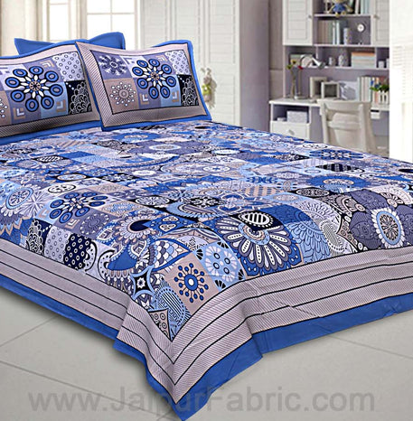 Sizzling squares blue bedsheet