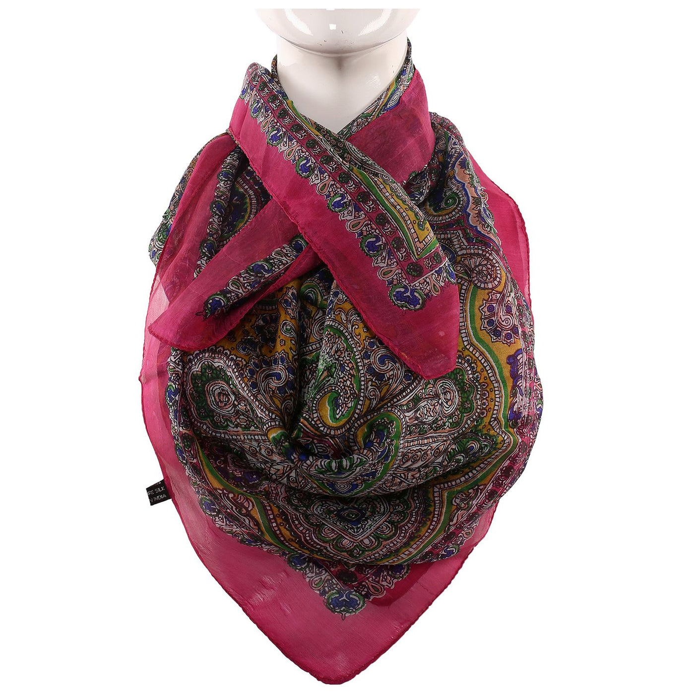 Silk Scarf Rani Color Big Boota Print