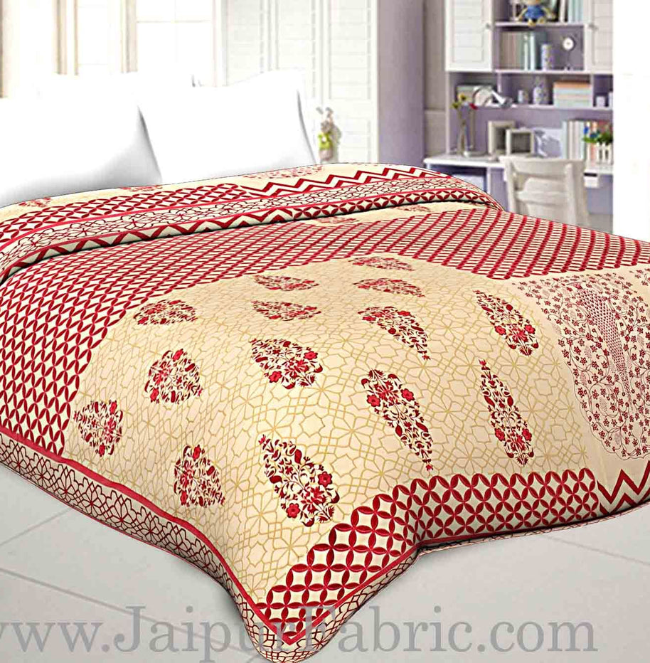 Double Bed Dohar Smooth Cotton Cover Big Boota Print Use As ( Blanket, Chaddar,Ac Quilt)