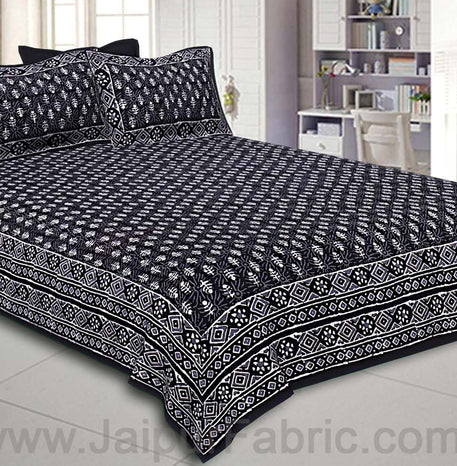 Double Bedsheet Black Dabu Print