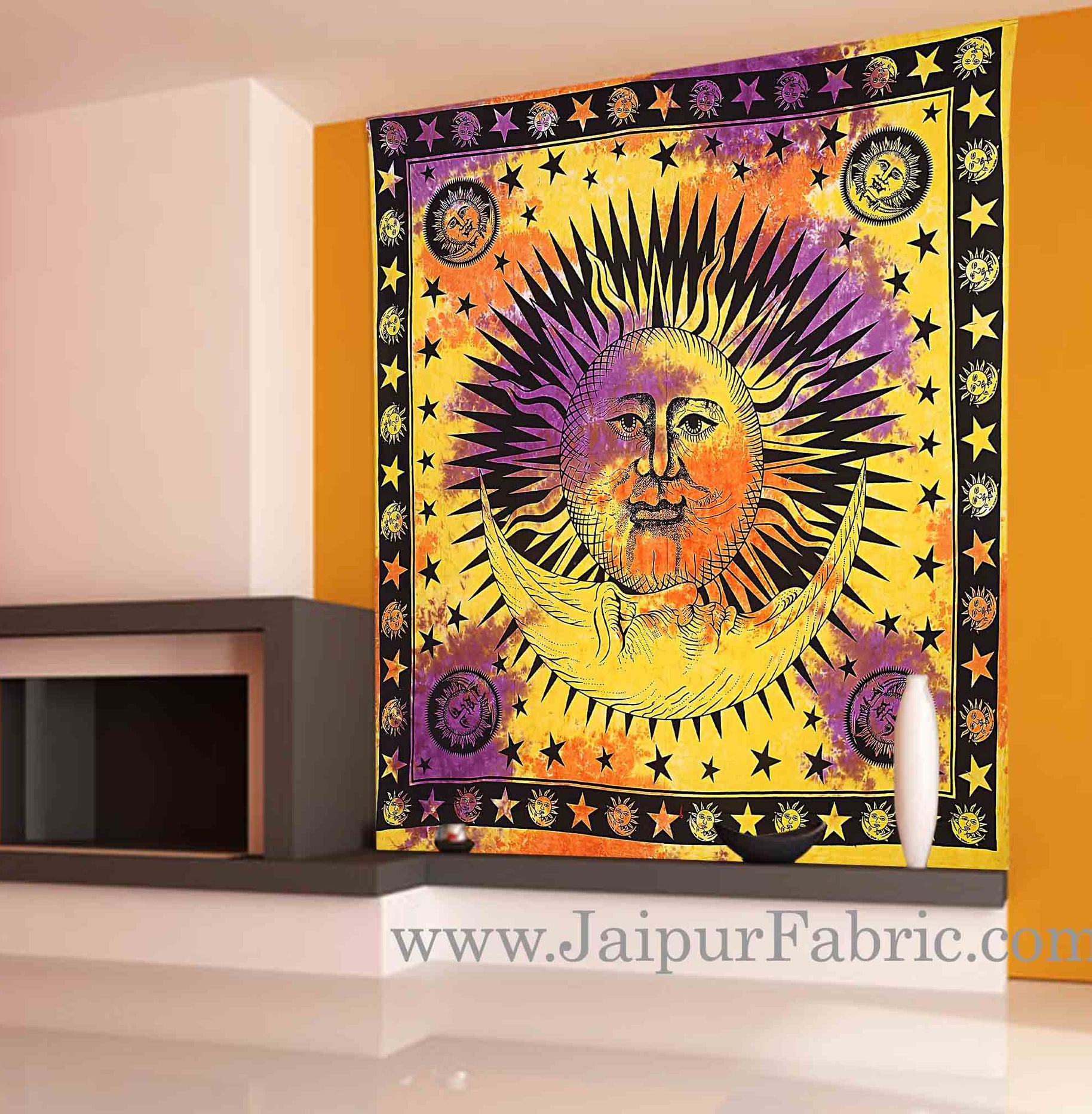 Sun and Moon Tapestry wall hanging and beach throw