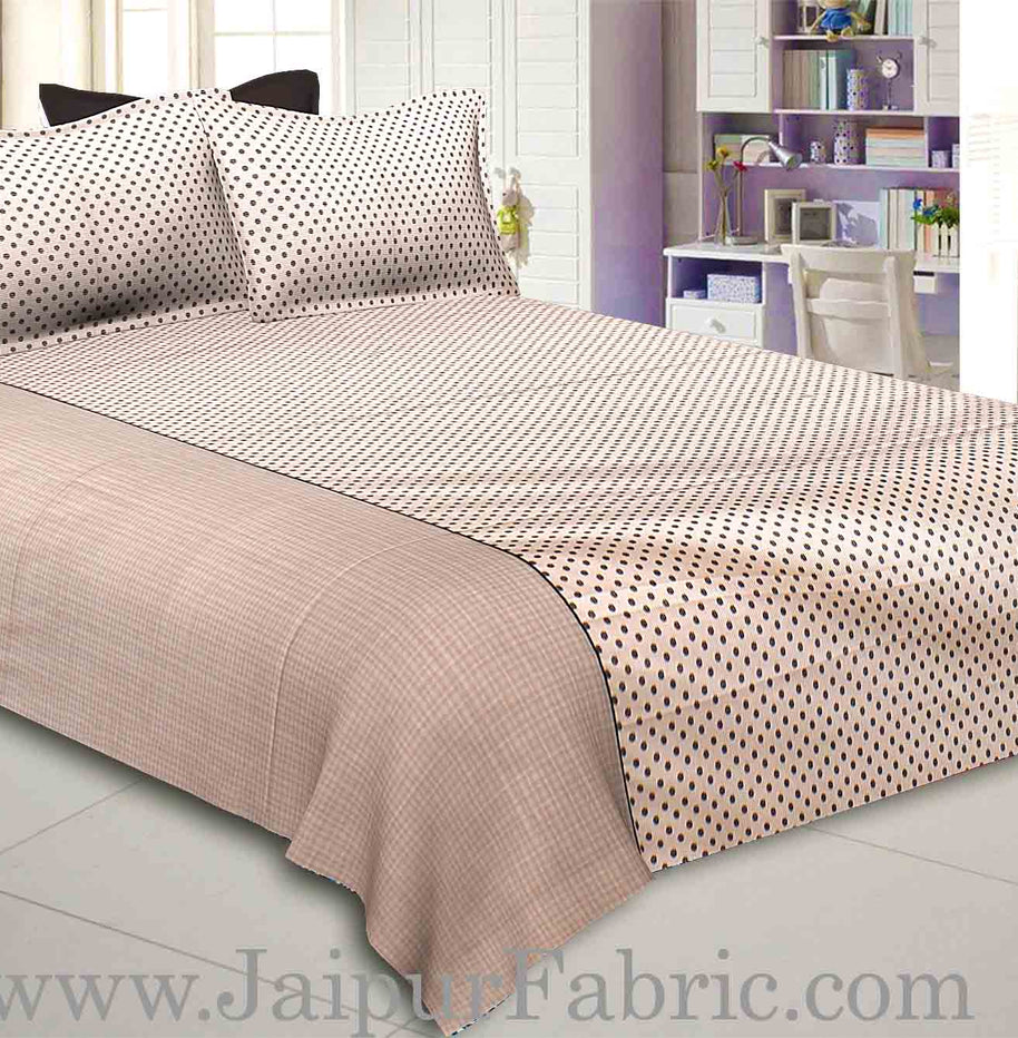 Polka Brown Double Bedsheet