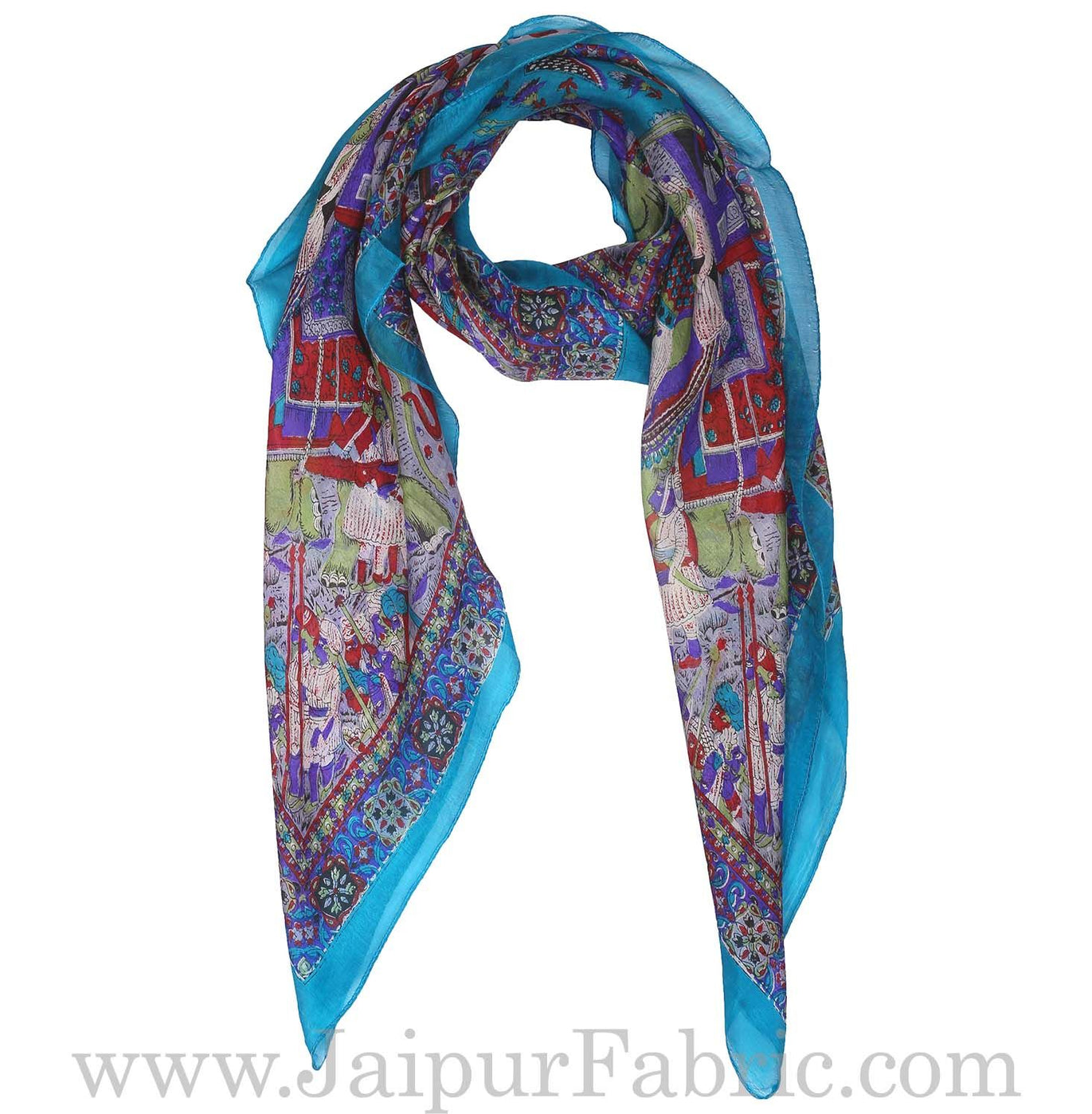 Silk Scarf Firozi Heritage Look