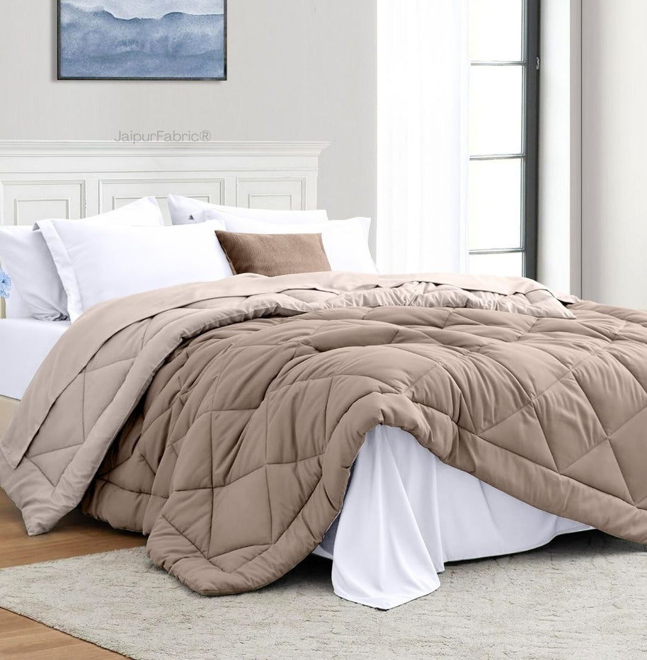 Sandy Brown - Beige Double Bed Comforter