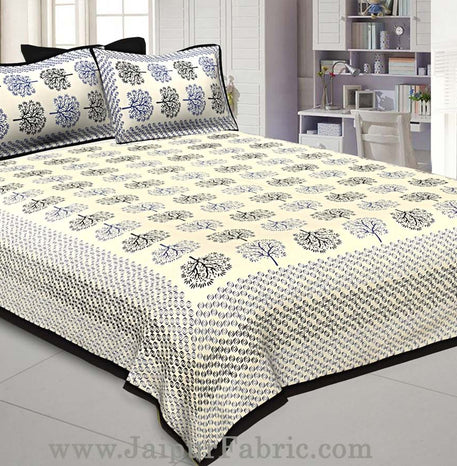 Black Trees Double Bedsheet With 2 Pillow covers