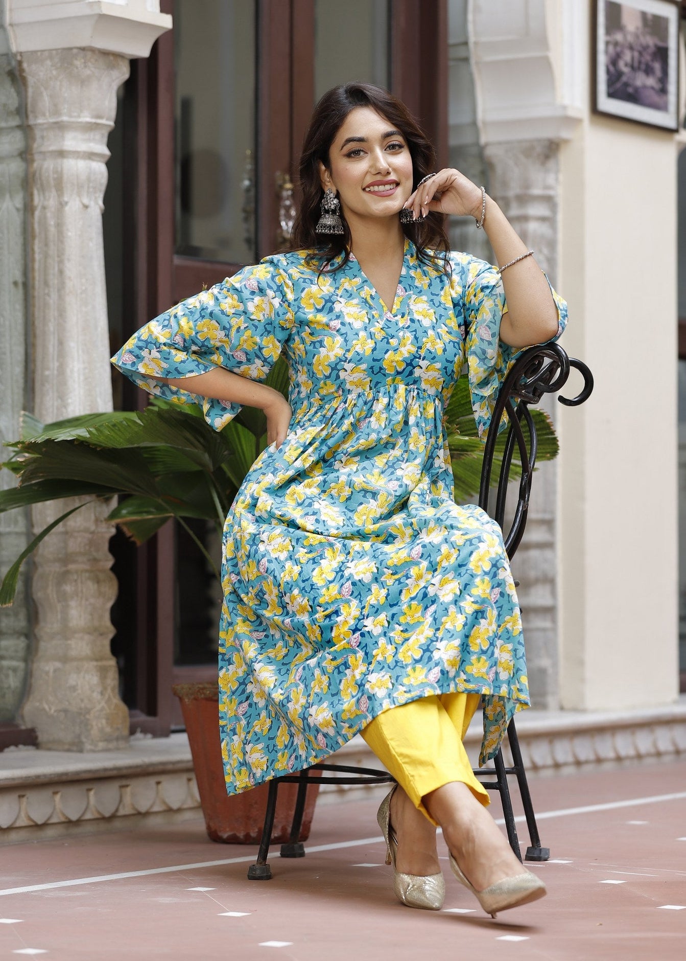 Yellow Phool Suit Set