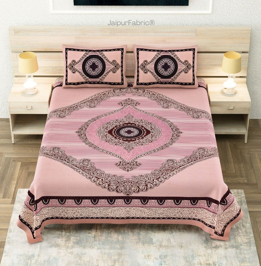 Shubh Labh Blush Elegance Luxurious Pure Cotton King Size Bedsheet