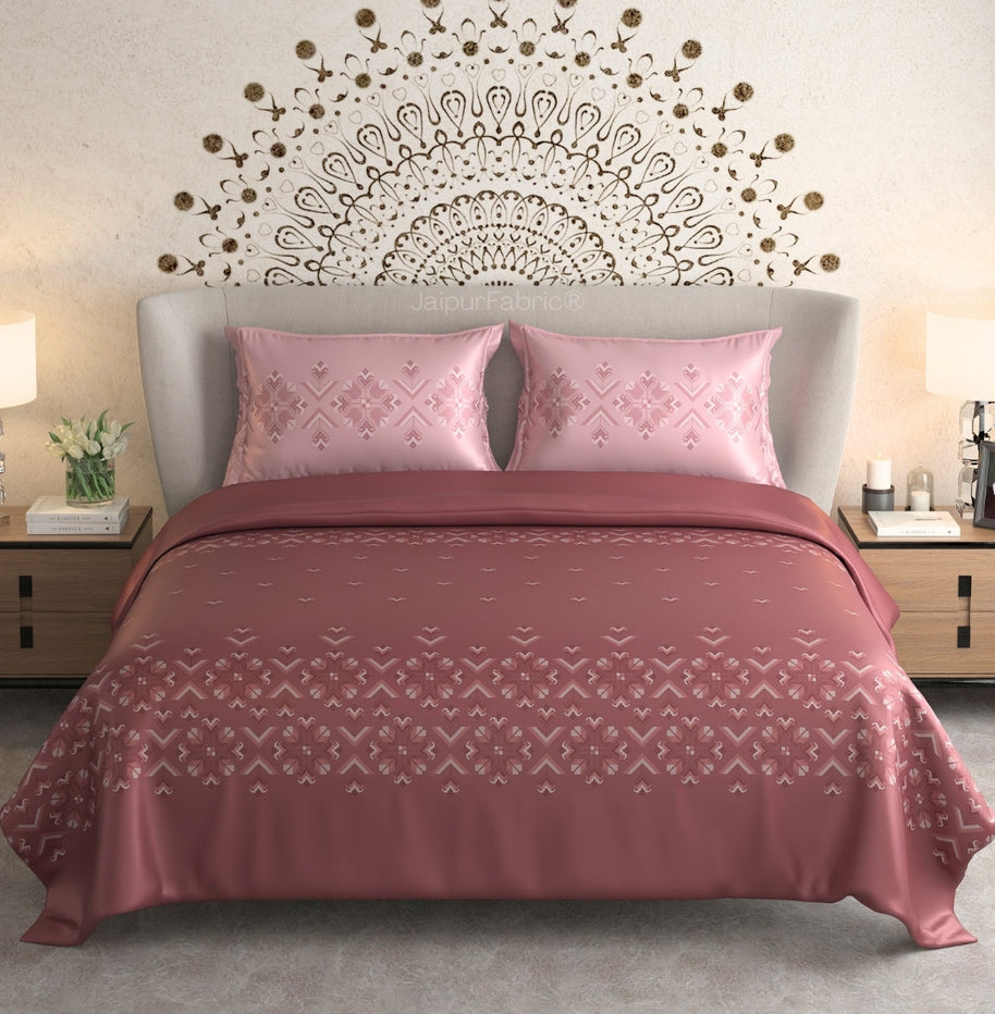 Blush Blossom Percale Cotton King Size Bed Sheet for a Sophisticated Look