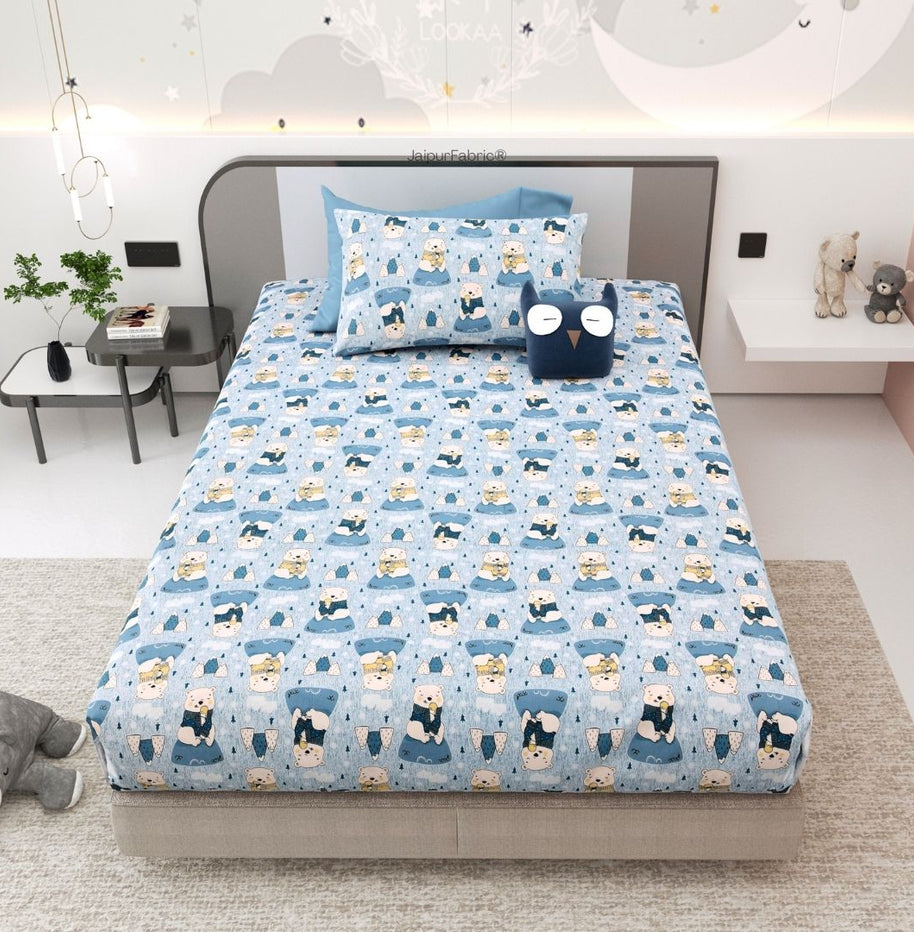 Artist of the Future Icy Blue Soft Cotton Kids Bed Sheet