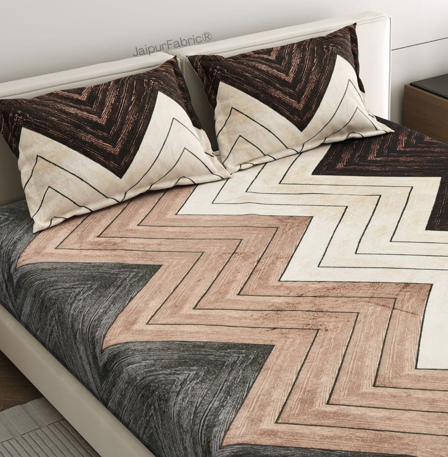 Rustic Zigzag Bliss Stylish Winter Comfort Woolen Double Bedsheet