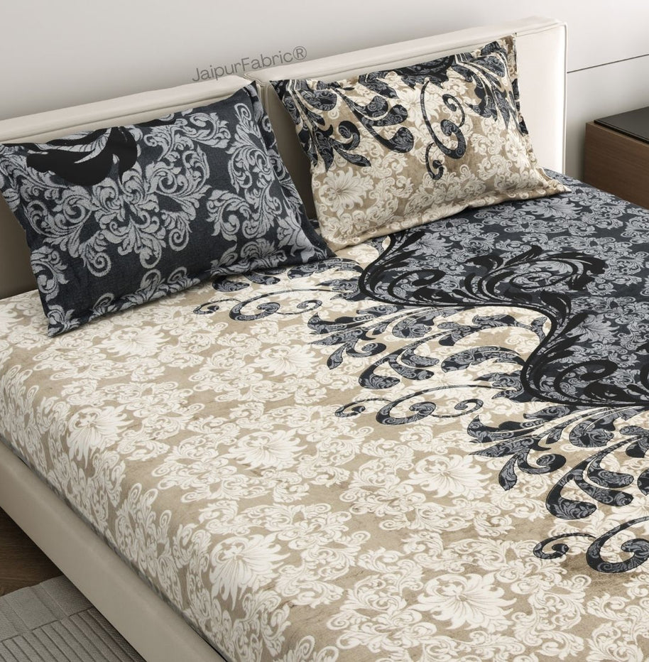 Royal Winter Grace Intricate Floral Motifs Woolen Double Bedsheet