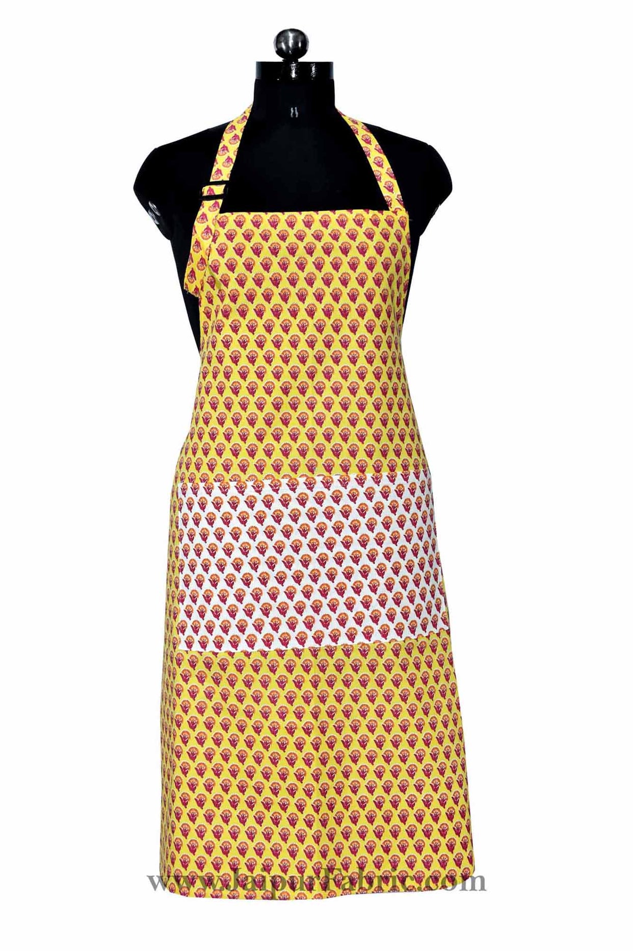 Buti print yellow apron