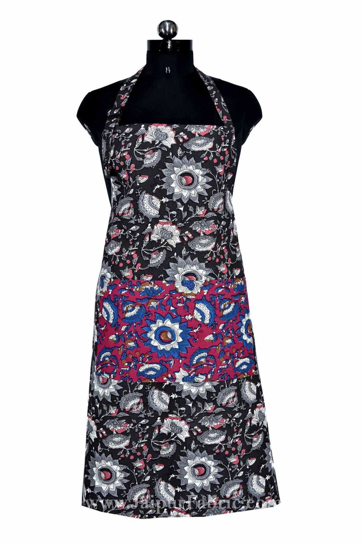 Floral Motif print beautiful black apron