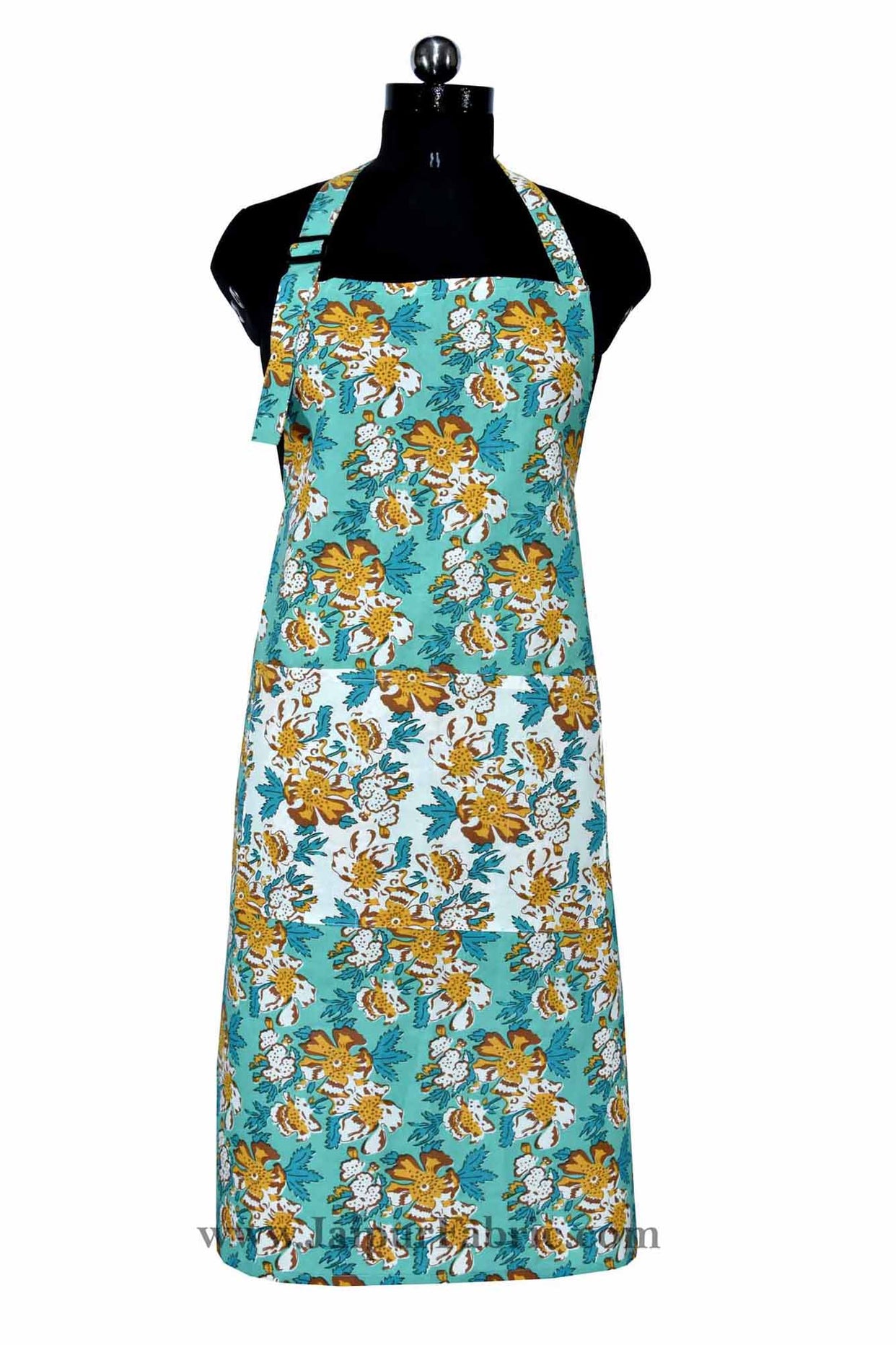 Floral garden sea green apron