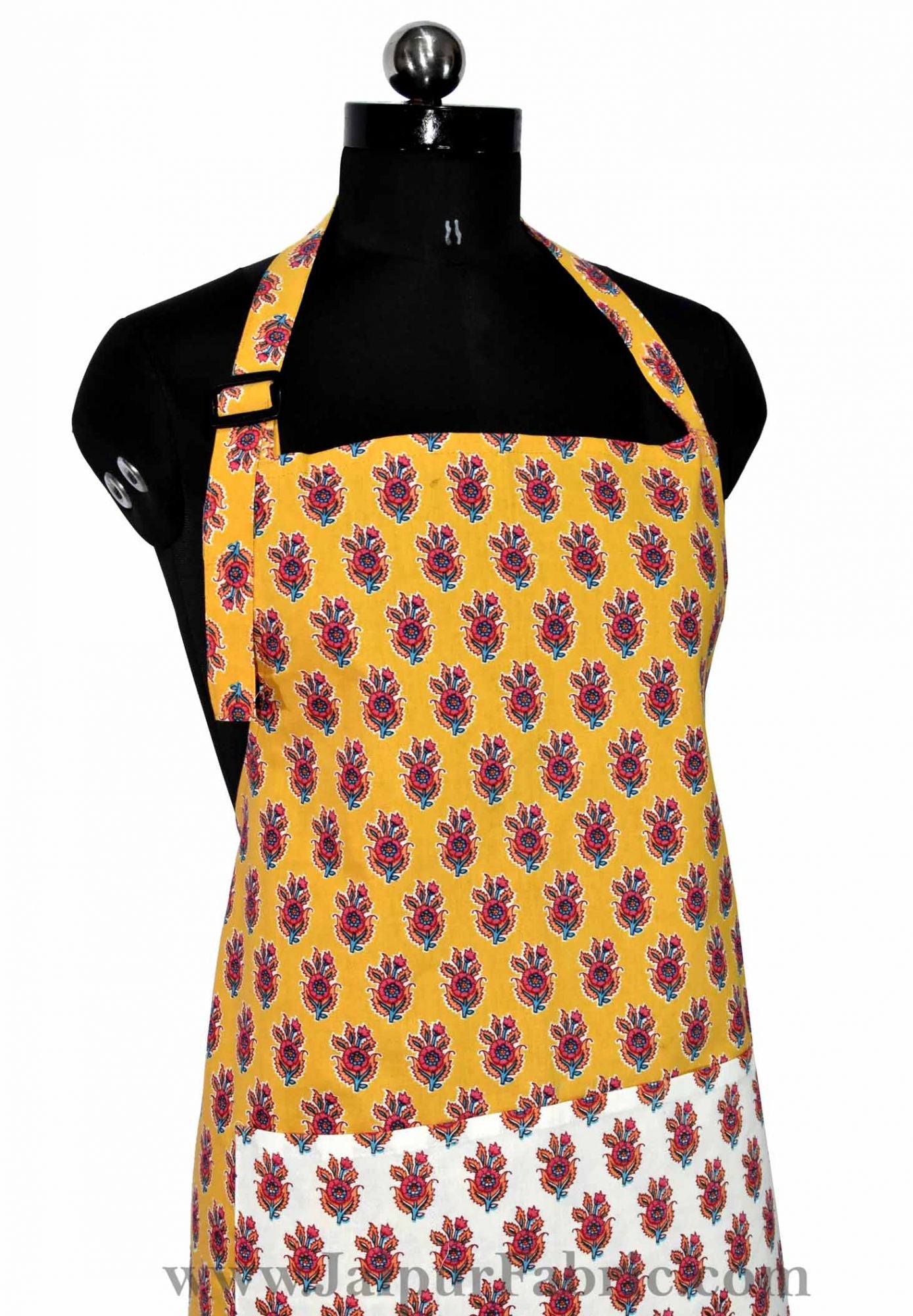 Yellow flower bouquet print apron