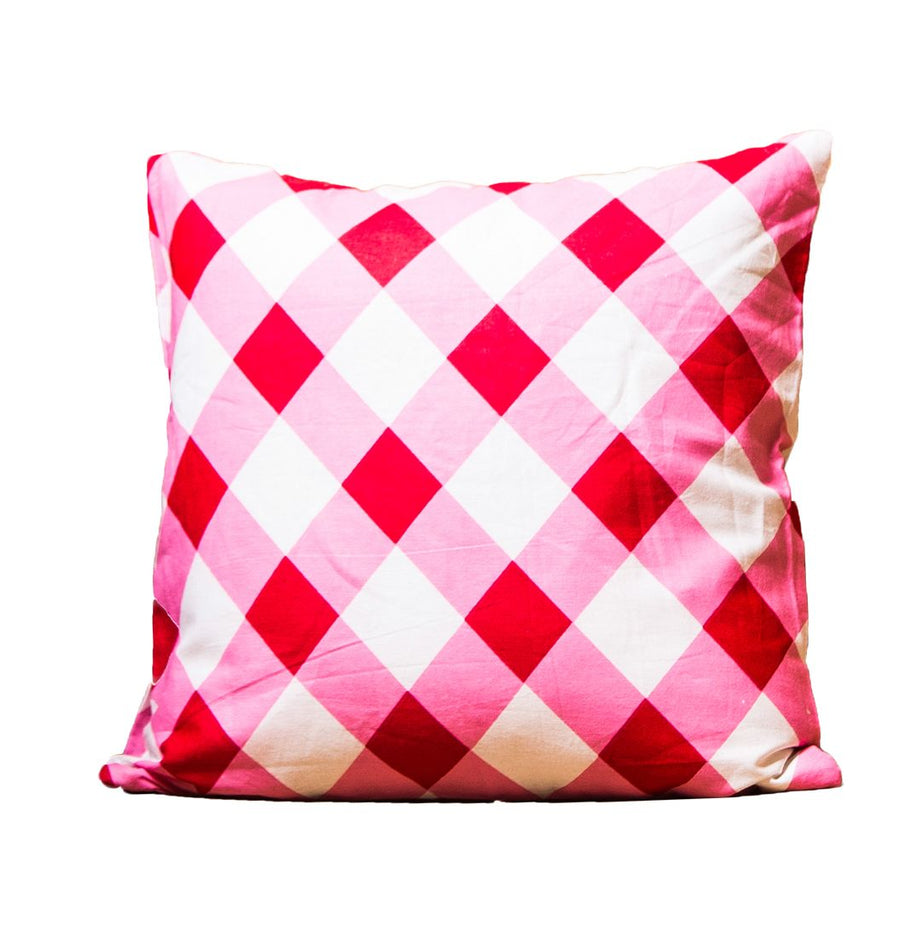 Pink checkered Plaid Pattern Cushion Cover