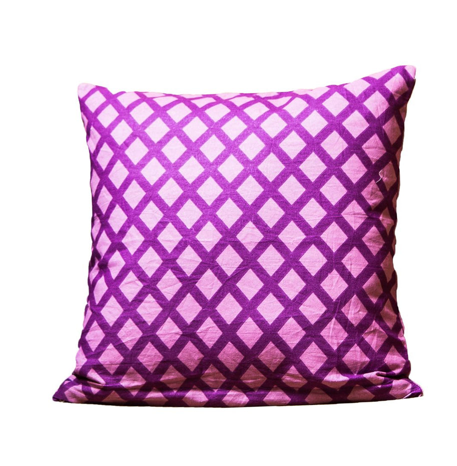 Amethyst Color Purple Square Print Cushion Cover